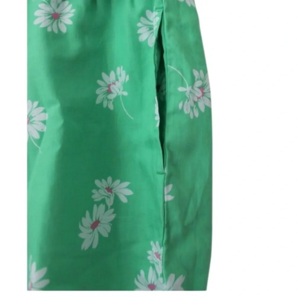 💕5️⃣for25 Joyspun Green and White Floral Athletic Sleep Shorts with pockets NWOT